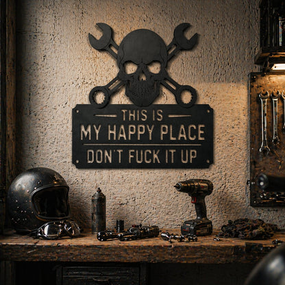 🔩🔧"This Is My Happy Place" Metal Tin Sign