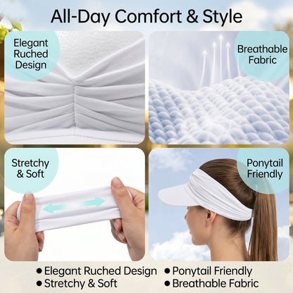 🔥HOT SALE 49% OFF👒 UPF 50+ Sun Visor Ponytail Hat | Wide Brim, Breathable, Foldable