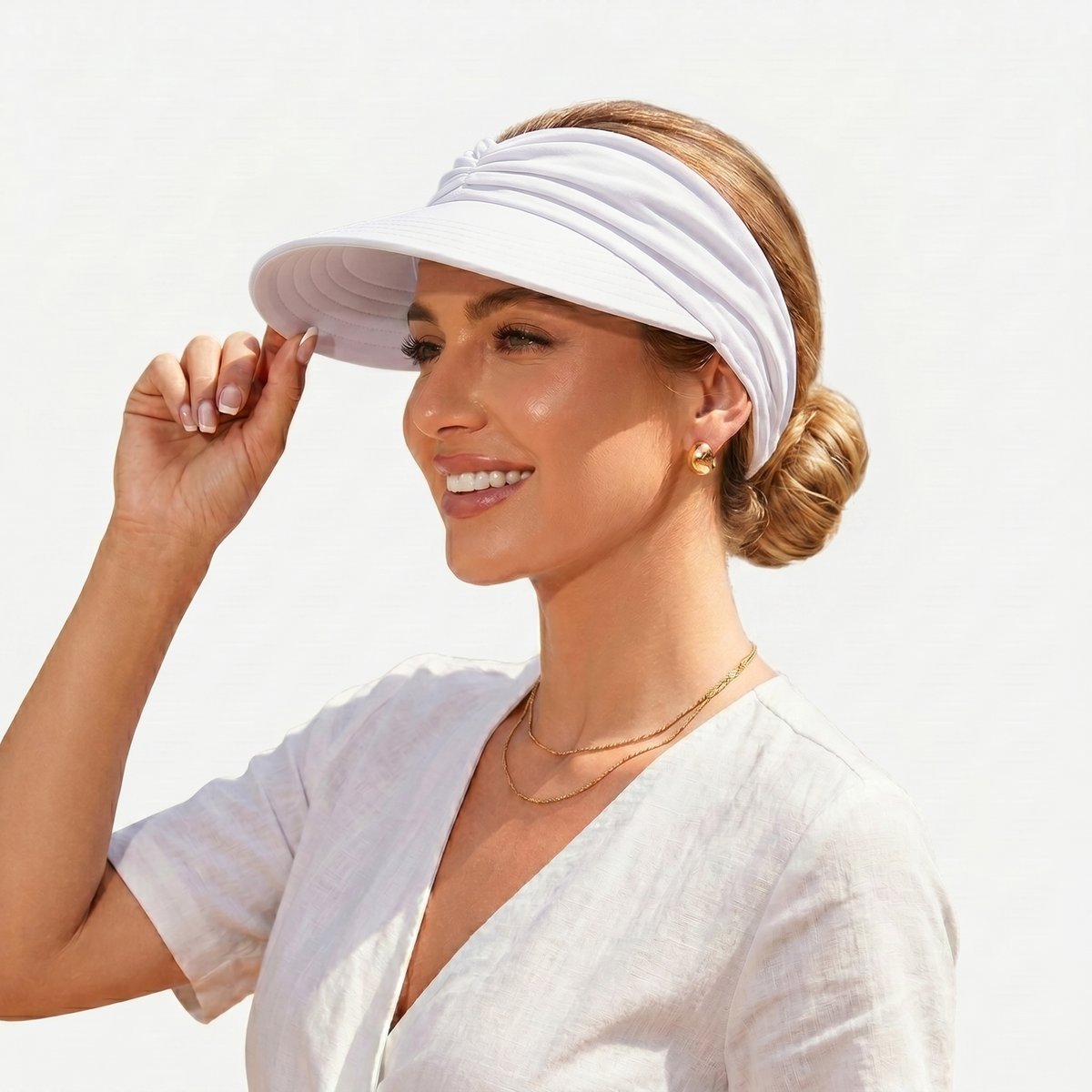 🔥HOT SALE 49% OFF👒 UPF 50+ Sun Visor Ponytail Hat | Wide Brim, Breathable, Foldable