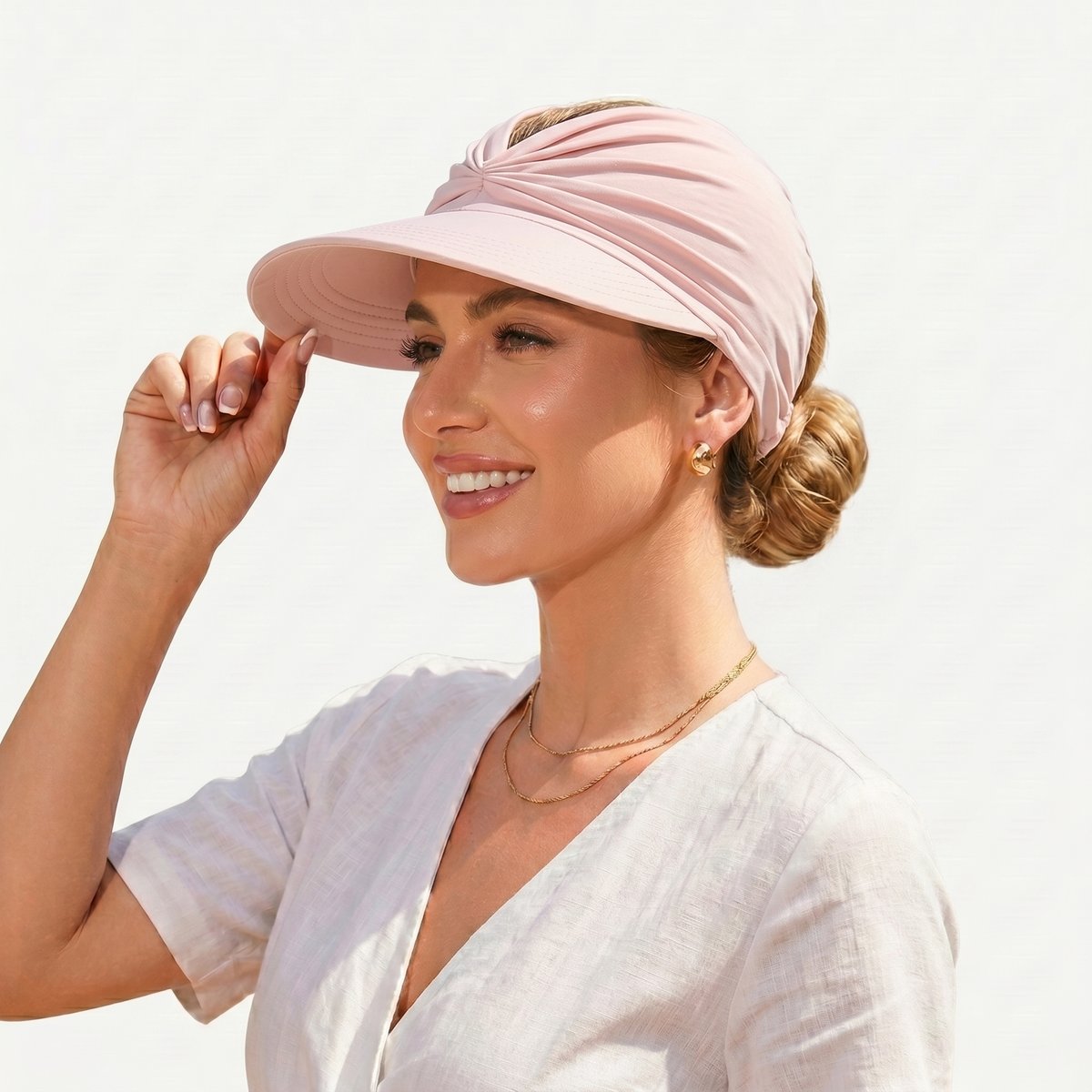 🔥HOT SALE 49% OFF👒 UPF 50+ Sun Visor Ponytail Hat | Wide Brim, Breathable, Foldable
