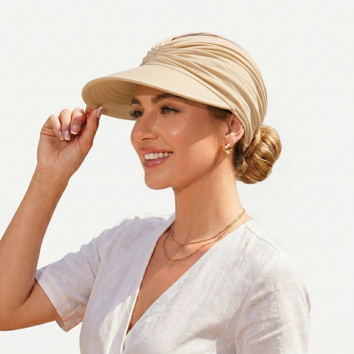 🔥HOT SALE 49% OFF👒 UPF 50+ Sun Visor Ponytail Hat | Wide Brim, Breathable, Foldable