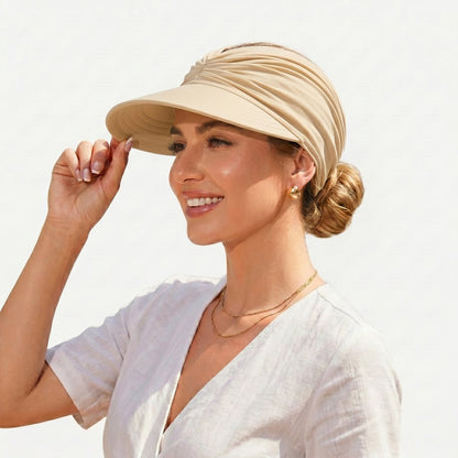 🔥HOT SALE 49% OFF👒 UPF 50+ Sun Visor Ponytail Hat | Wide Brim, Breathable, Foldable