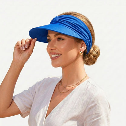 🔥HOT SALE 49% OFF👒 UPF 50+ Sun Visor Ponytail Hat | Wide Brim, Breathable, Foldable