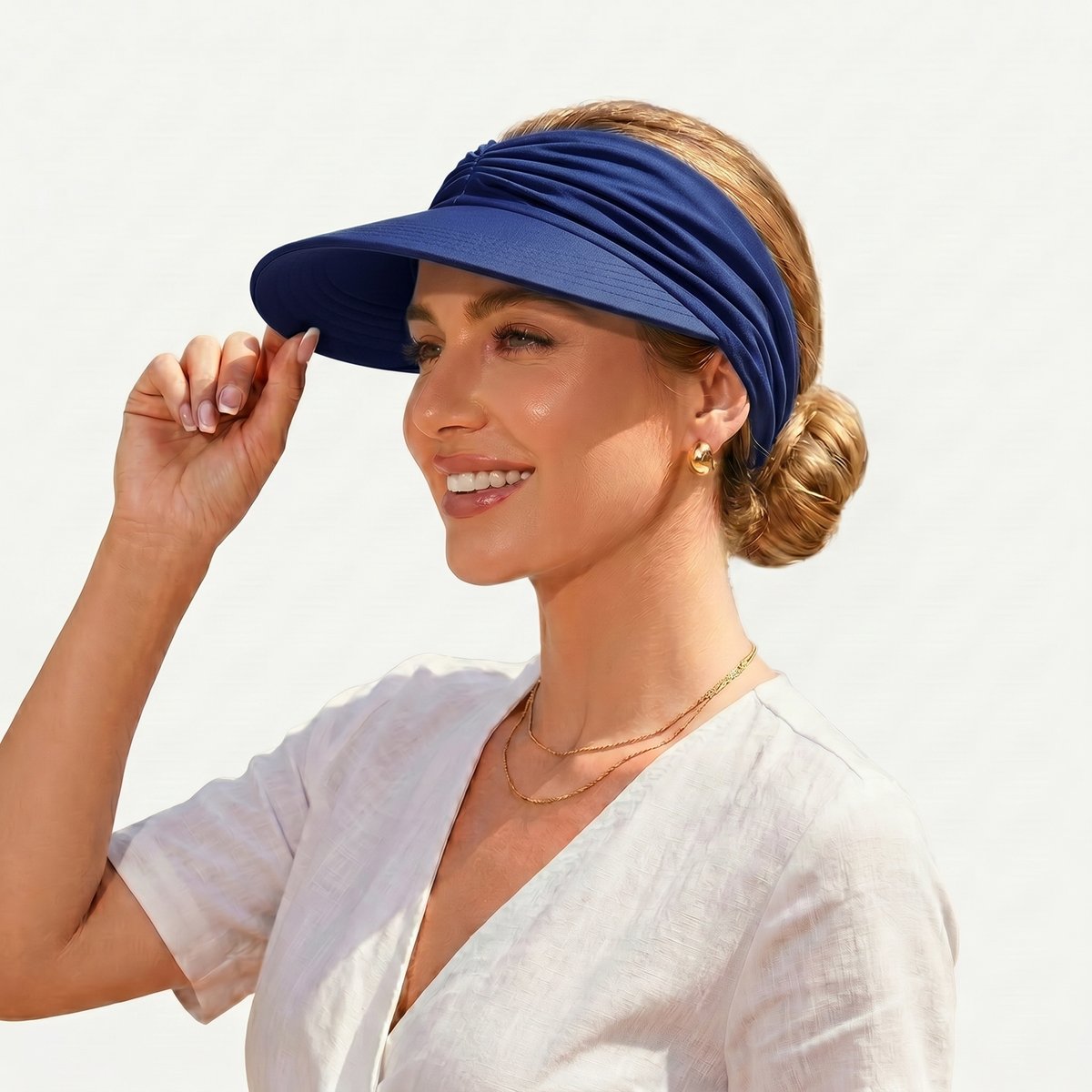 🔥HOT SALE 49% OFF👒 UPF 50+ Sun Visor Ponytail Hat | Wide Brim, Breathable, Foldable