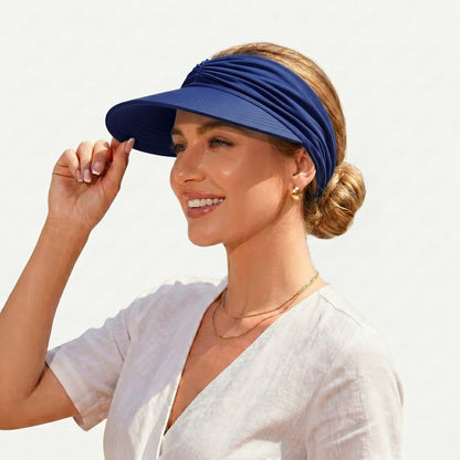 🔥HOT SALE 49% OFF👒 UPF 50+ Sun Visor Ponytail Hat | Wide Brim, Breathable, Foldable