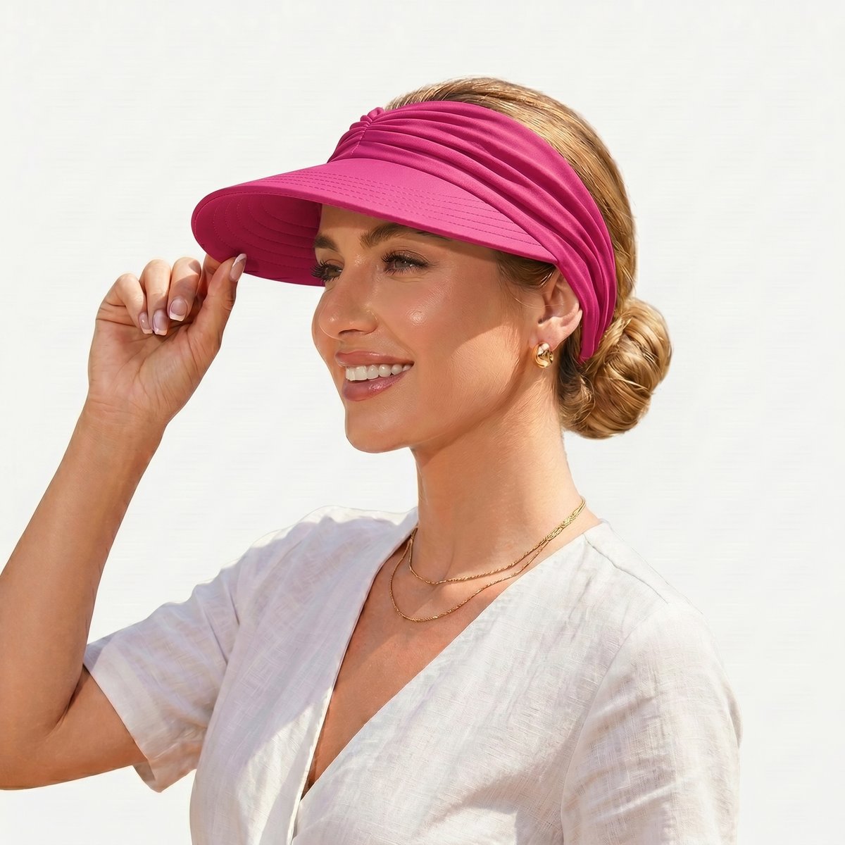 🔥HOT SALE 49% OFF👒 UPF 50+ Sun Visor Ponytail Hat | Wide Brim, Breathable, Foldable