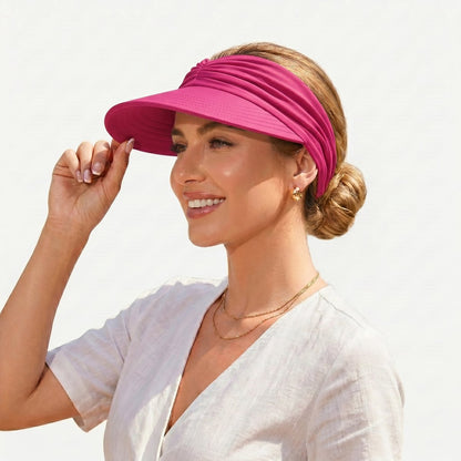 🔥HOT SALE 49% OFF👒 UPF 50+ Sun Visor Ponytail Hat | Wide Brim, Breathable, Foldable