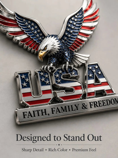 250th Anniversary 50% OFF - ★USA Faith, Family & Freedom★ Metal Emblem