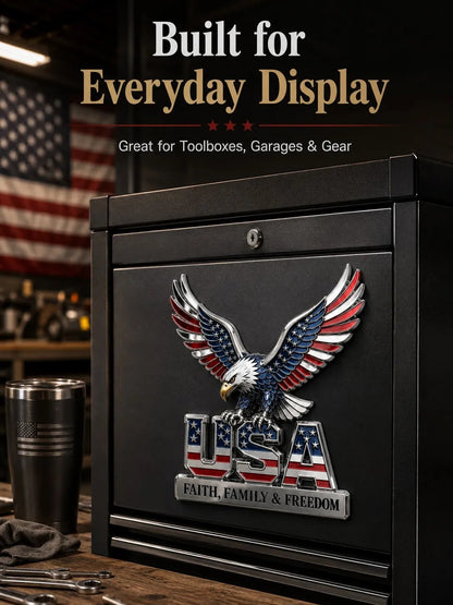 250th Anniversary 50% OFF - ★USA Faith, Family & Freedom★ Metal Emblem