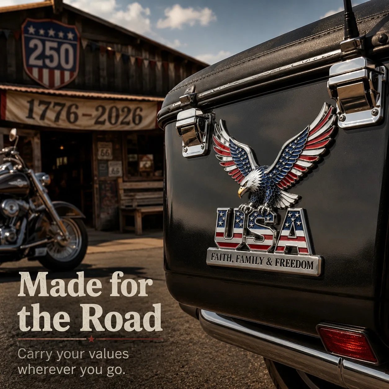 250th Anniversary 50% OFF - ★USA Faith, Family & Freedom★ Metal Emblem