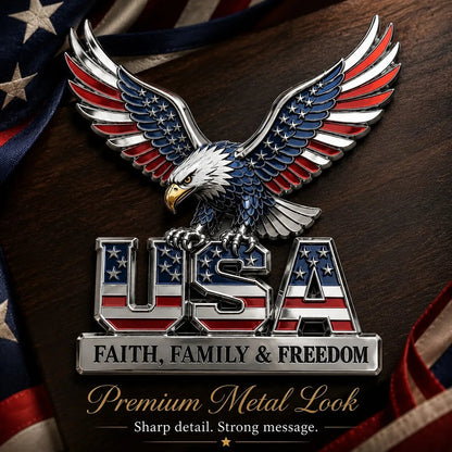 250th Anniversary 50% OFF - ★USA Faith, Family & Freedom★ Metal Emblem