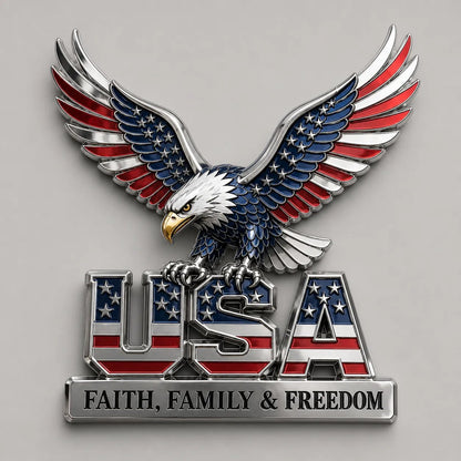 250th Anniversary 50% OFF - ★USA Faith, Family & Freedom★ Metal Emblem