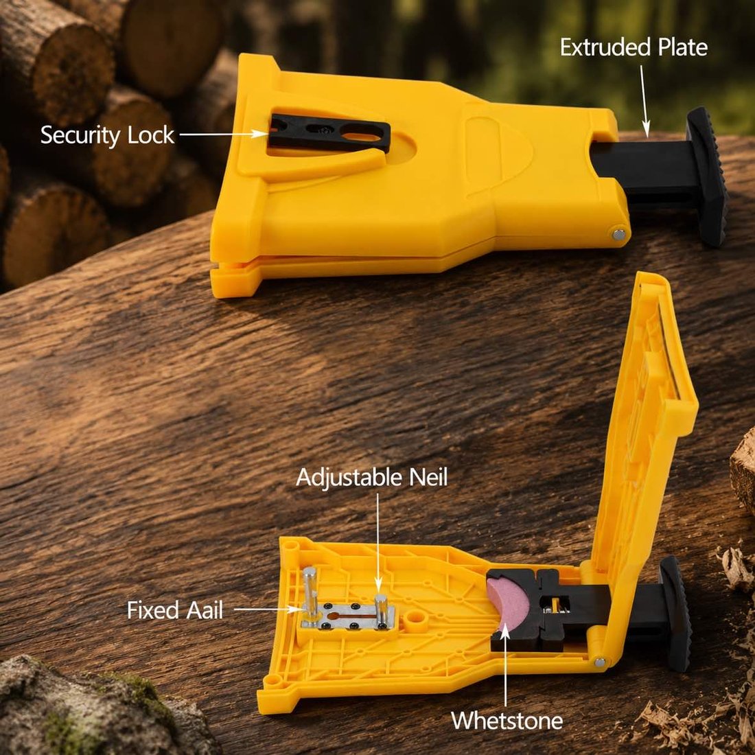 🪵Portable Chainsaw Sharpener with Extra Whetstone, Fast On-Saw Grinding Tool 🪓