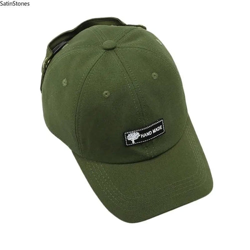 Detachable Goggle Pilot Baseball Cap Vintage Washed Cotton Hat for Street Fashion & Daily Outfit