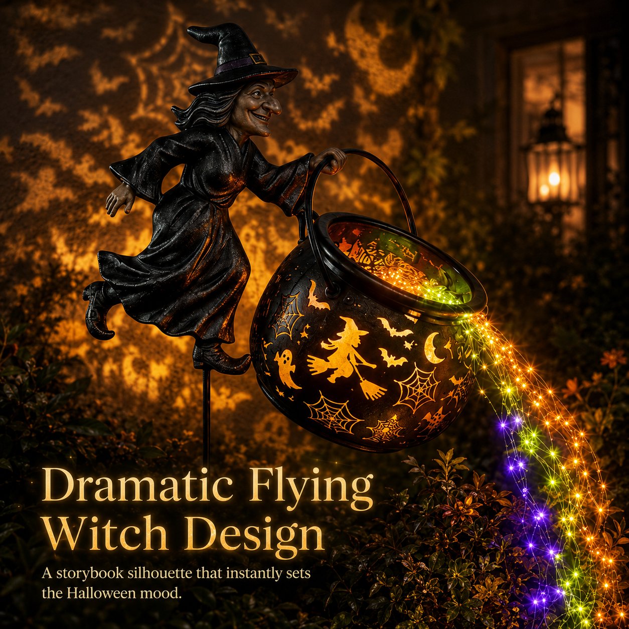 🔥Last Day Promotion 60% OFF丨🎃Halloween Witch Cauldron Garden Light