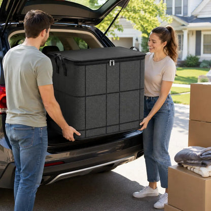 📦✨ Large Capacity Storage Bin Zippered Clothes Organizer Moving Bag 🏠🧺