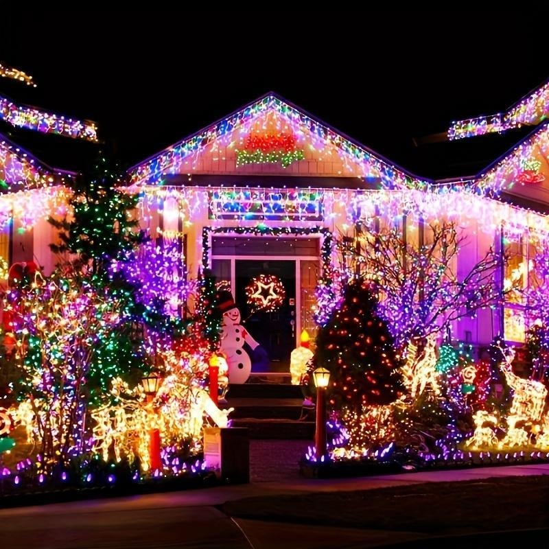 ✨ Perfect for Festive Decorations ✨300LED 98FT Christmas Light String with 8 Modes Timer & Remote Control