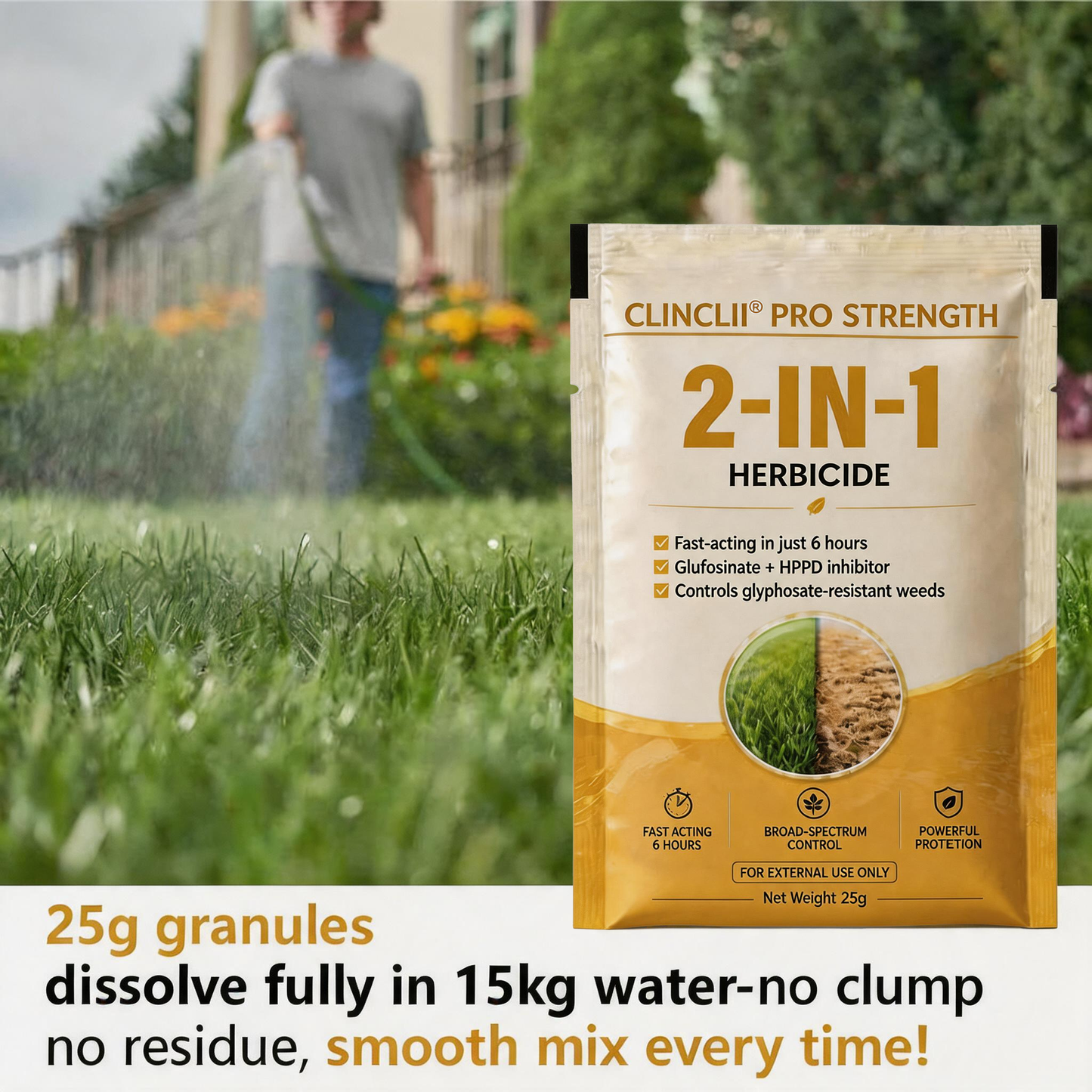 🏆 Official Store |Clinclii® Pro Strength 2-in-1 Herbicide: Fast Acting Results on Glyphosate-Resistant Weeds