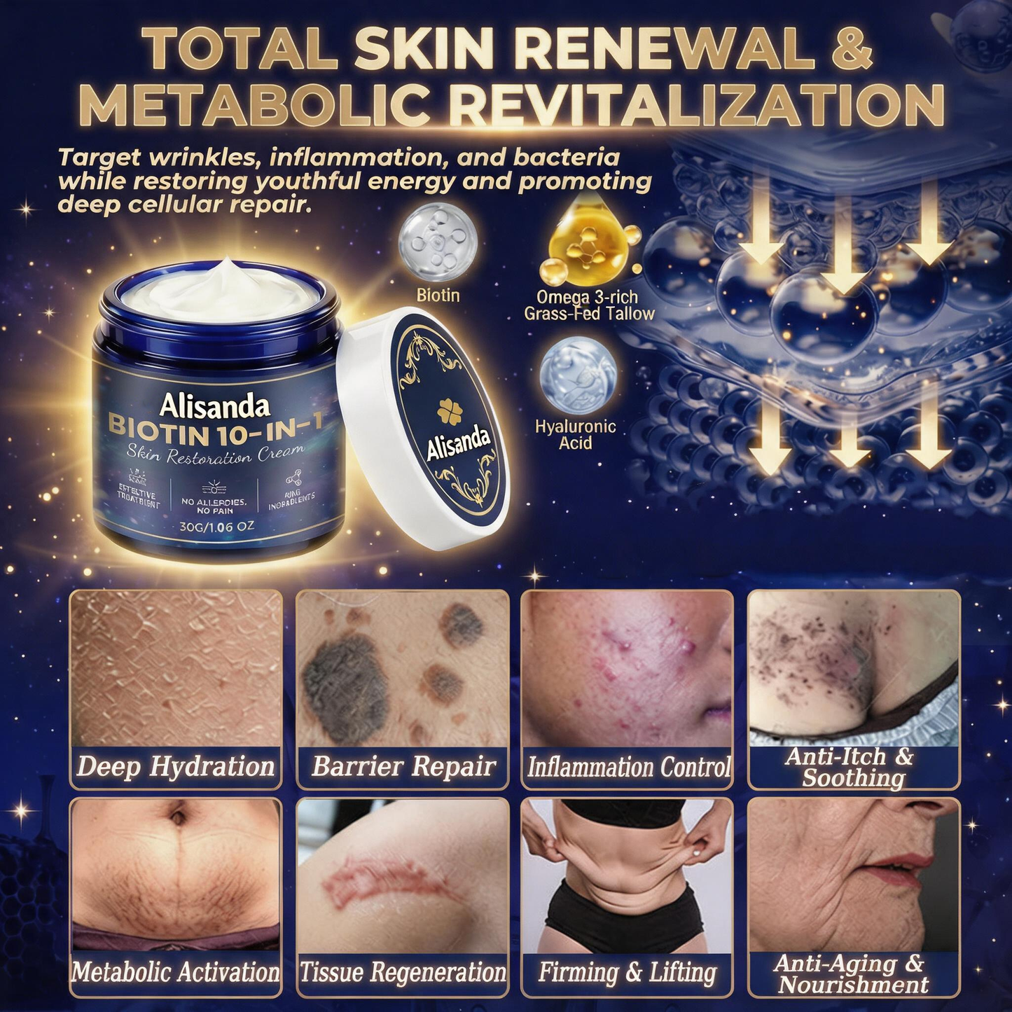 🔥New Arrivals for May|Made and Shipped from USA ✨Alisanda® Biotin 10-in-1 Skin Restoration Cream 🍀