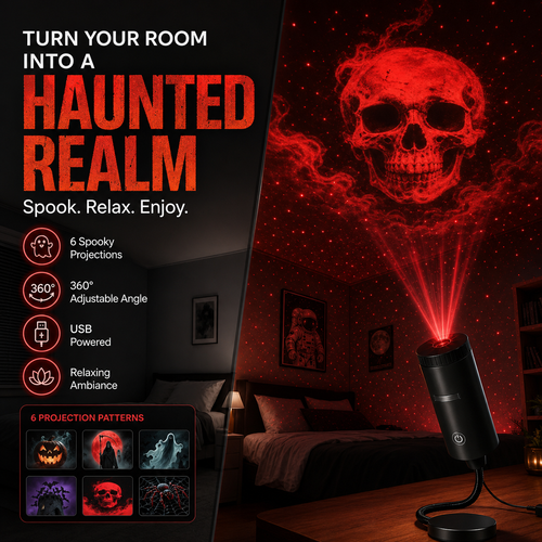 🎃Last Day 50% OFF|Plug-&-Play HD Star Projector: Halloween 6-Disc Set