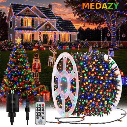 ✨ Perfect for Festive Decorations ✨300LED 98FT Christmas Light String with 8 Modes Timer & Remote Control